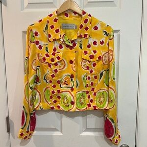 Vintage Howard Wolf Fruit Jacket Size 8 Cherry Yellow